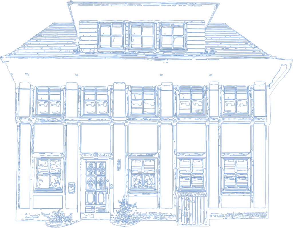 Haus Weserliebe Strichzeichnung