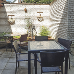 Ferienhaus weserliebe Terrasse